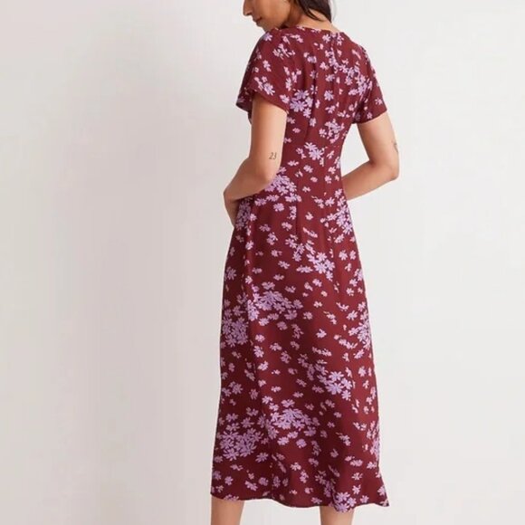 Sz 4 Dark Purple Floral Madewell Dress - Picture 4 of 4
